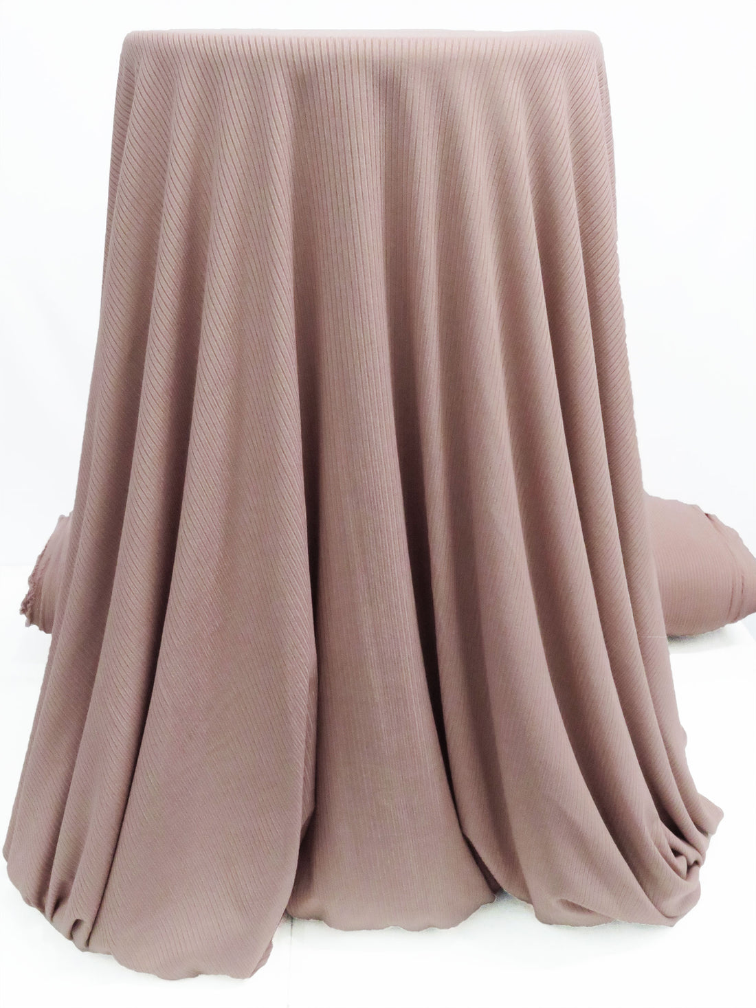 Dusty Rose Polyester/Rayon/Lycra Brushed Rib Knit 54W