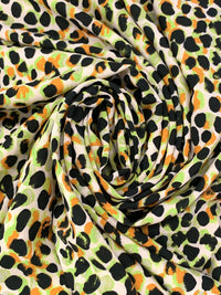 Bitter Green/Tangerine/Muted Taffy Pink/Multi Polyester/Lycra Animal Print Peachskin Blouse Weight Woven 58W