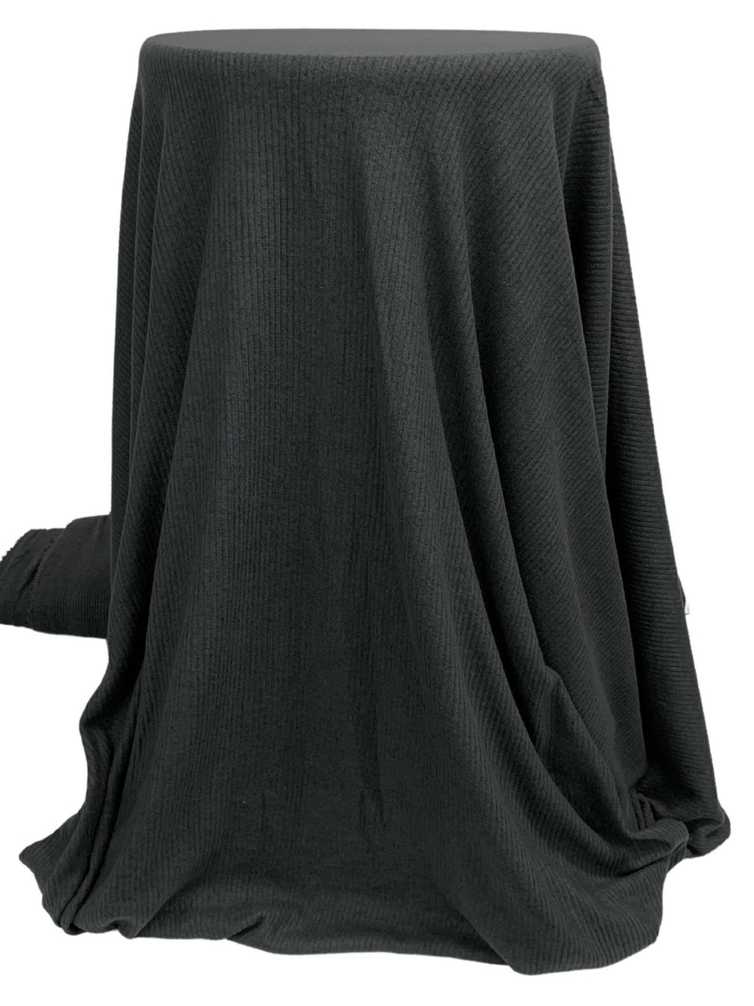 Charcoal Gray Polyester/Lycra Brushed Rib Knit 56W