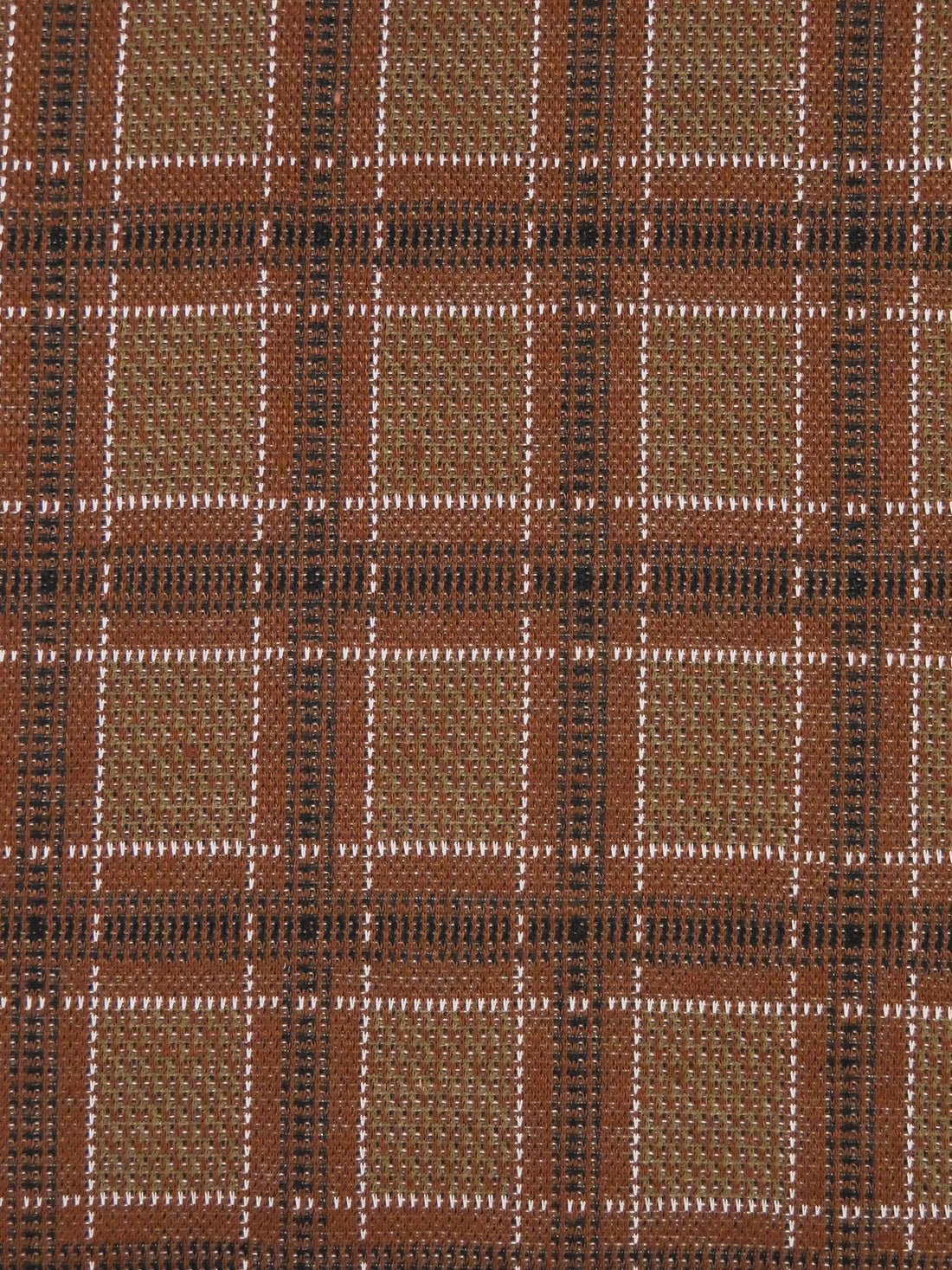 Redwood/White/Black/Multi Polyester/Lycra Plaid Weave Double Knit 56W