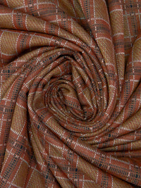 Redwood/White/Black/Multi Polyester/Lycra Plaid Weave Double Knit 56W