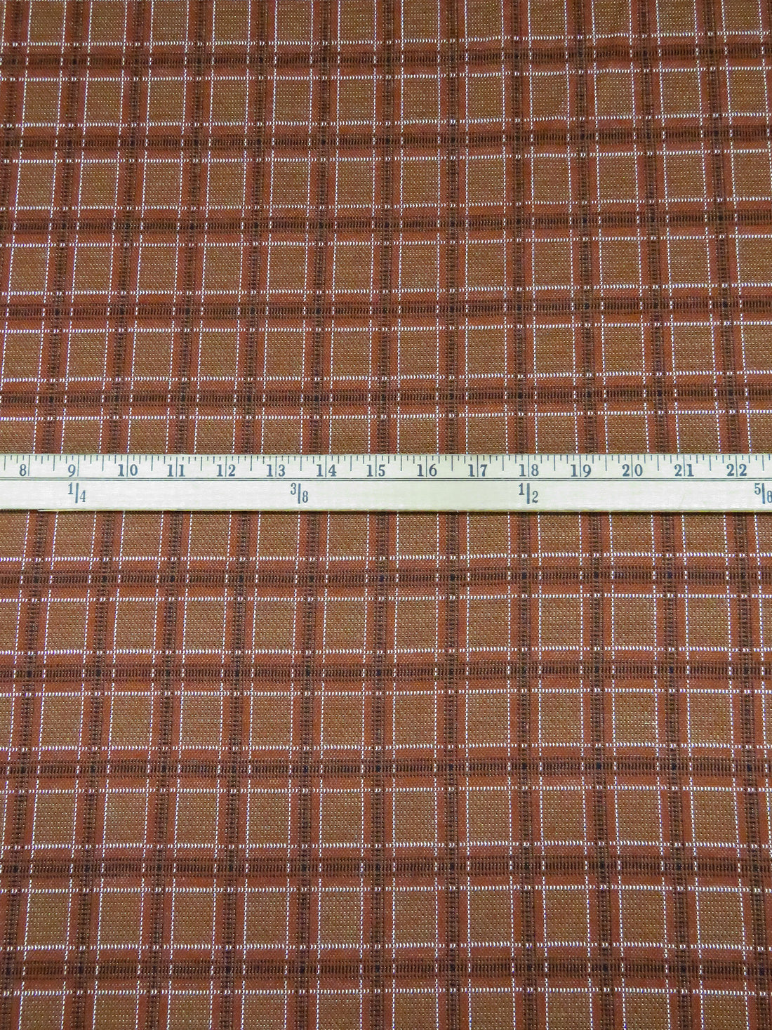 Redwood/White/Black/Multi Polyester/Lycra Plaid Weave Double Knit 56W