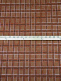 Redwood/White/Black/Multi Polyester/Lycra Plaid Weave Double Knit 56W