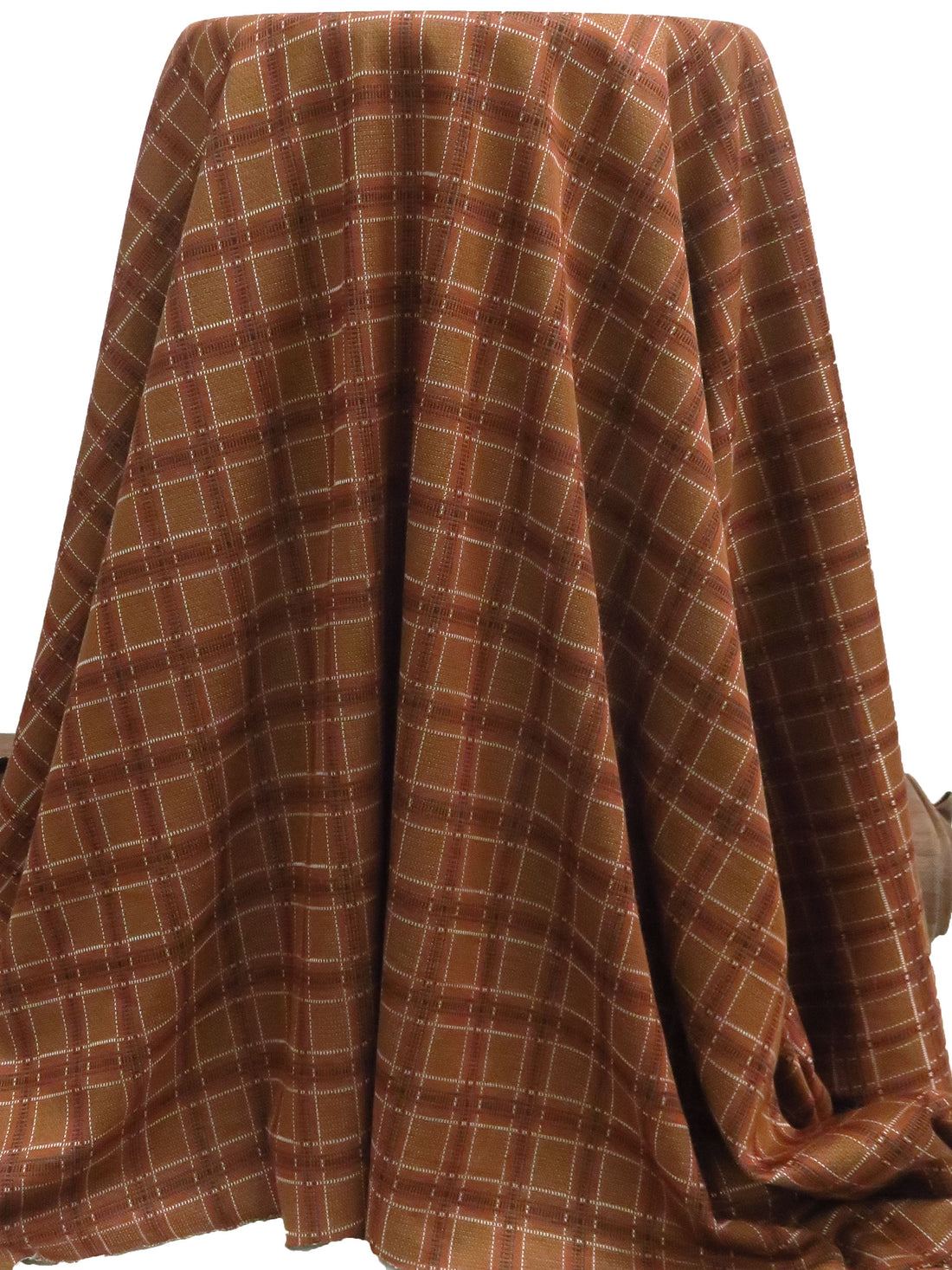 Redwood/White/Black/Multi Polyester/Lycra Plaid Weave Double Knit 56W