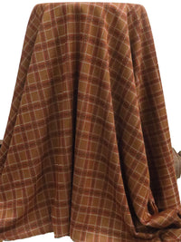 Redwood/White/Black/Multi Polyester/Lycra Plaid Weave Double Knit 56W