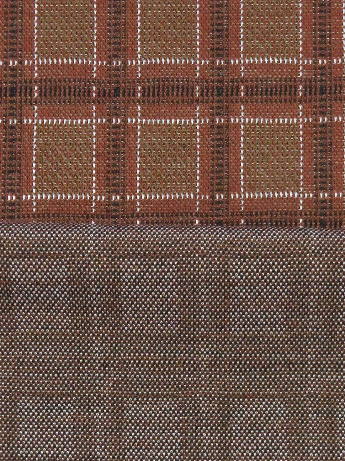 Redwood/White/Black/Multi Polyester/Lycra Plaid Weave Double Knit 56W