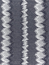 Navy/Metallic Silver Polyester/Metallic/Lycra Jagged Vertical Stripe Novelty Knit 58W