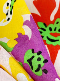 Palest Pink/Pearly Purple/Canary/Multi 100% Cotton Stylized Floral Print Voile 56W