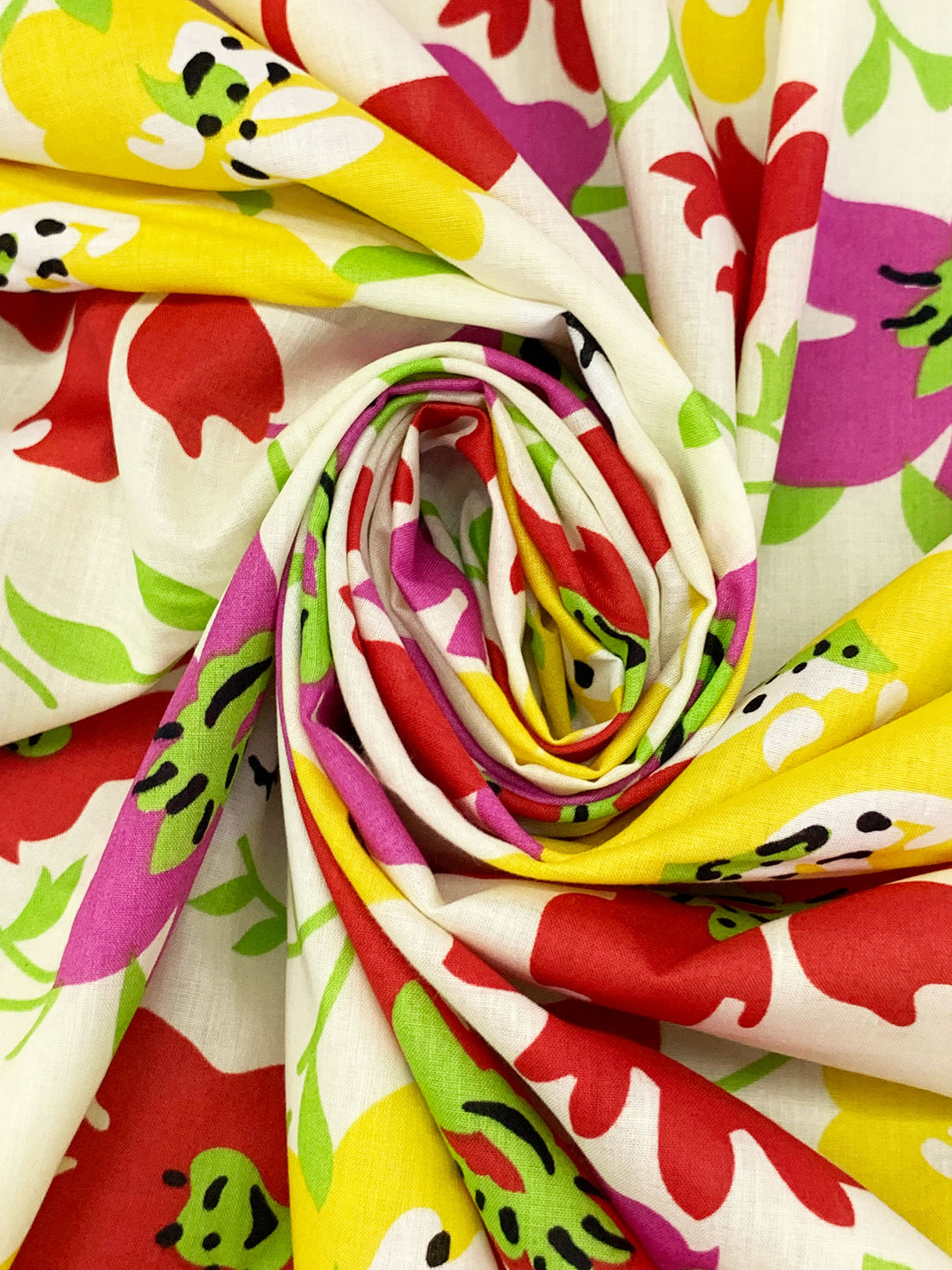 Ivory/Crimson/Mulberry/Multi 100% Cotton Stylized Floral Print Voile 58W