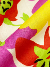 Ivory/Crimson/Mulberry/Multi 100% Cotton Stylized Floral Print Voile 58W