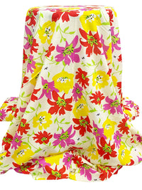 Ivory/Crimson/Mulberry/Multi 100% Cotton Stylized Floral Print Voile 58W