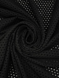 Black Cotton/Rayon/Lycra Eyelet-Look Knit - NY Designer - 46W