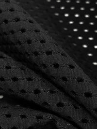 Black Cotton/Rayon/Lycra Eyelet-Look Knit - NY Designer - 46W