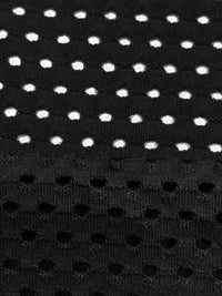 Black Cotton/Rayon/Lycra Eyelet-Look Knit - NY Designer - 46W