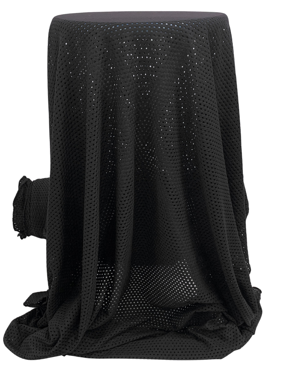 Black Cotton/Rayon/Lycra Eyelet-Look Knit - NY Designer - 46W