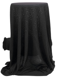 Black Cotton/Rayon/Lycra Eyelet-Look Knit - NY Designer - 46W