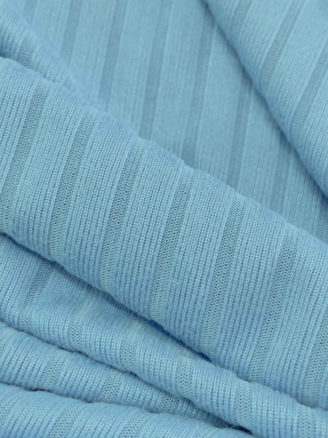 Dark Sky Blue Polyester/Lycra Rib Knit 58W