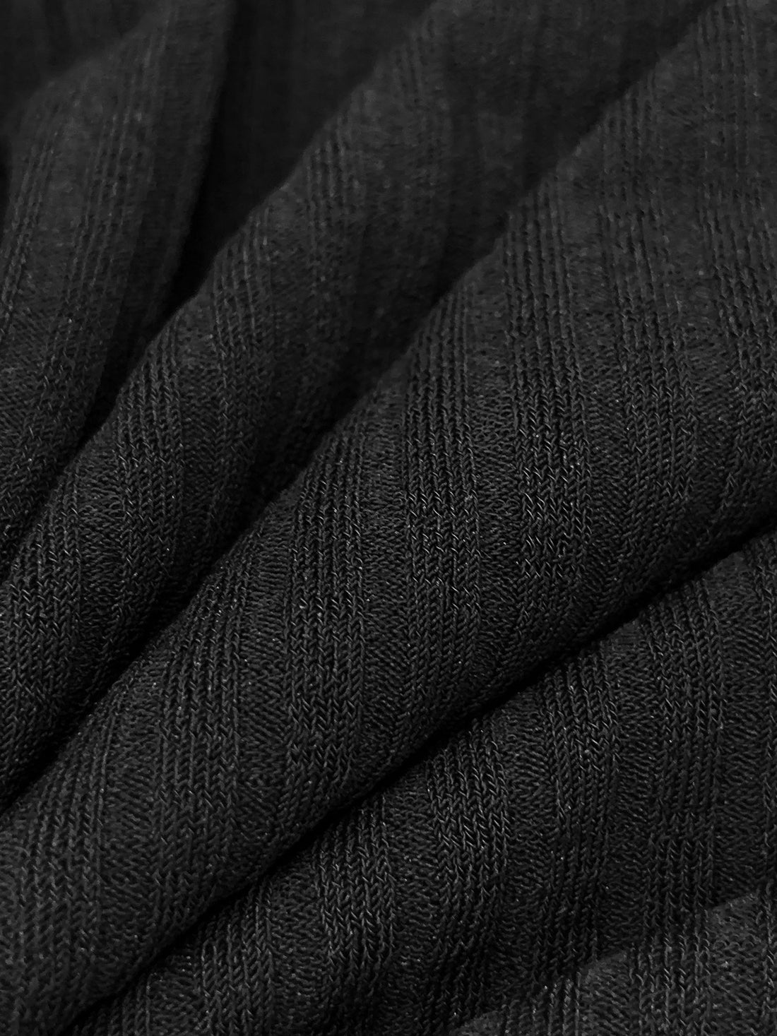 Crow Black Polyester/Lycra Rib Knit 50W