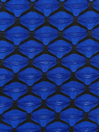 Ultramarine Blue/Black Polyester/Lycra Diamond Novelty Weave Knit - NY Designer - 54W