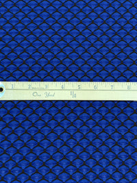 Ultramarine Blue/Black Polyester/Lycra Diamond Novelty Weave Knit - NY Designer - 54W