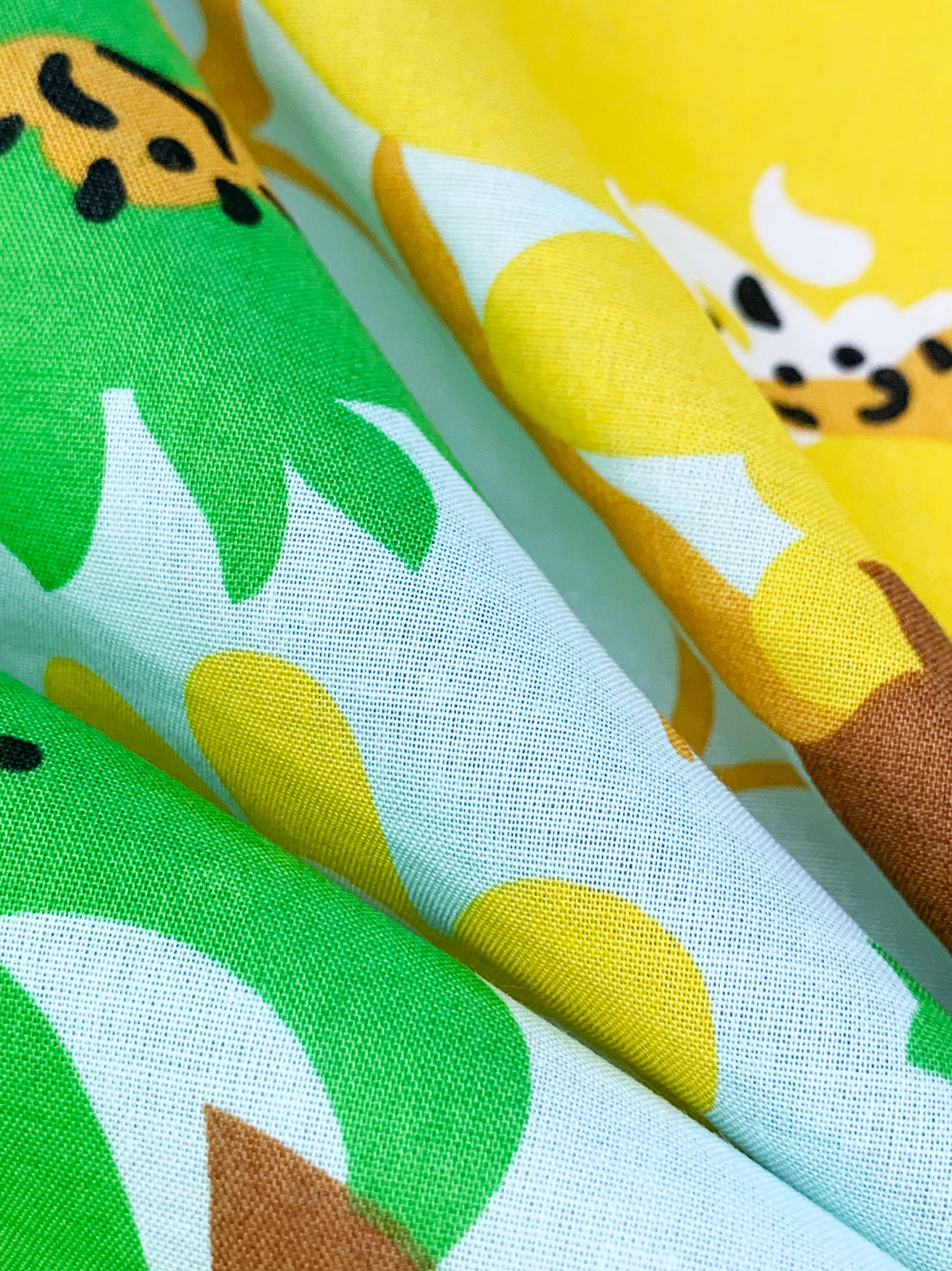 Palest Aqua/Saffron/Apple Green/Multi 100% Cotton Stylized Floral Print Voile 56W