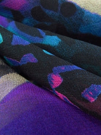 Black/Cosmic Cobalt/Vine Green/Multi 100% Silk Various Animal Print Chiffon 54W