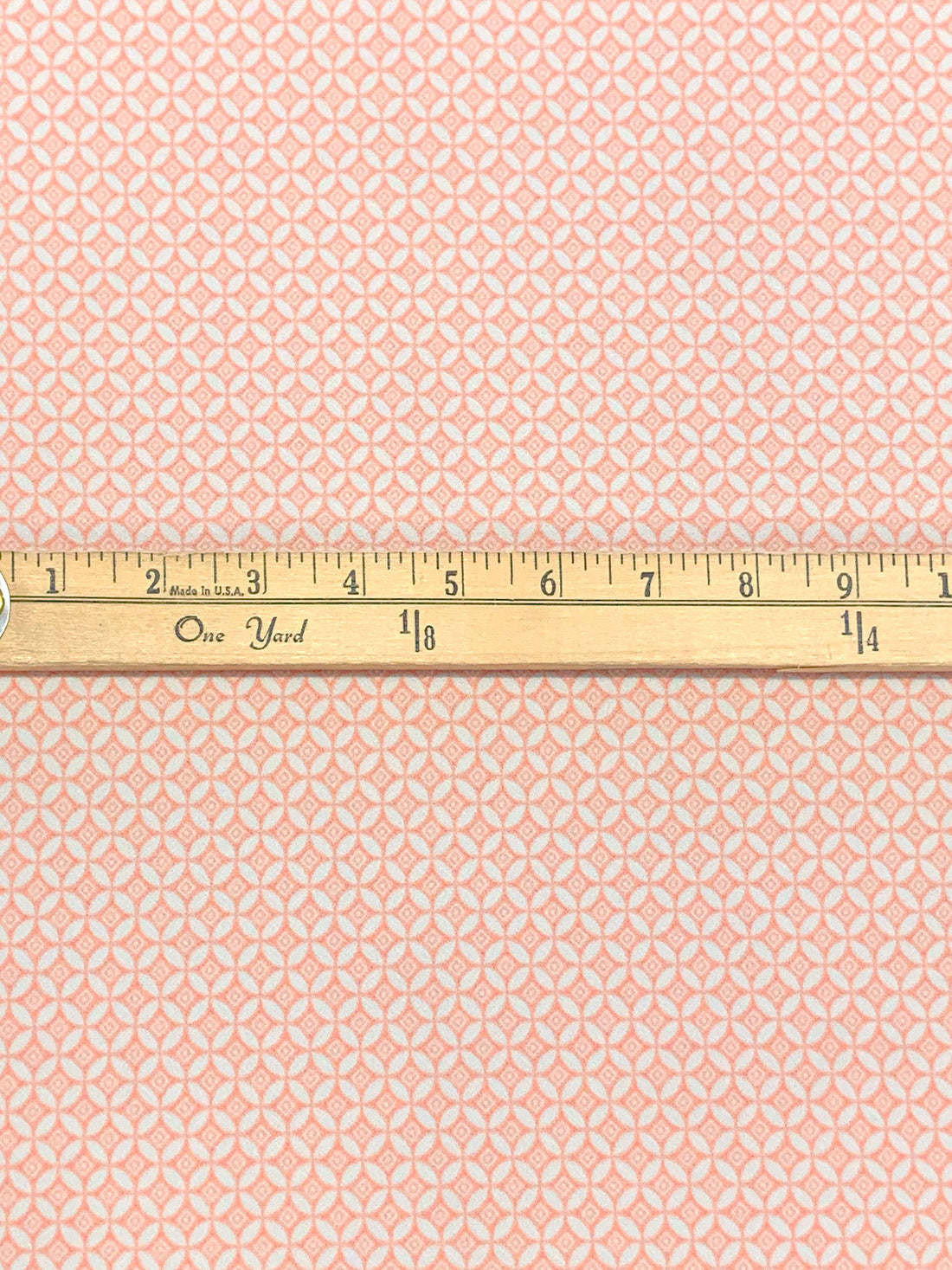 Apricot/White Polyester/Lycra Mini Medallion Print Crepe Knit 56W