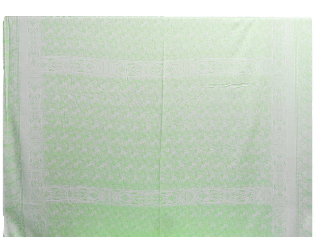 Granny Smith Green/White 100% Rayon Ornate Floral Framework Print Challis 56W