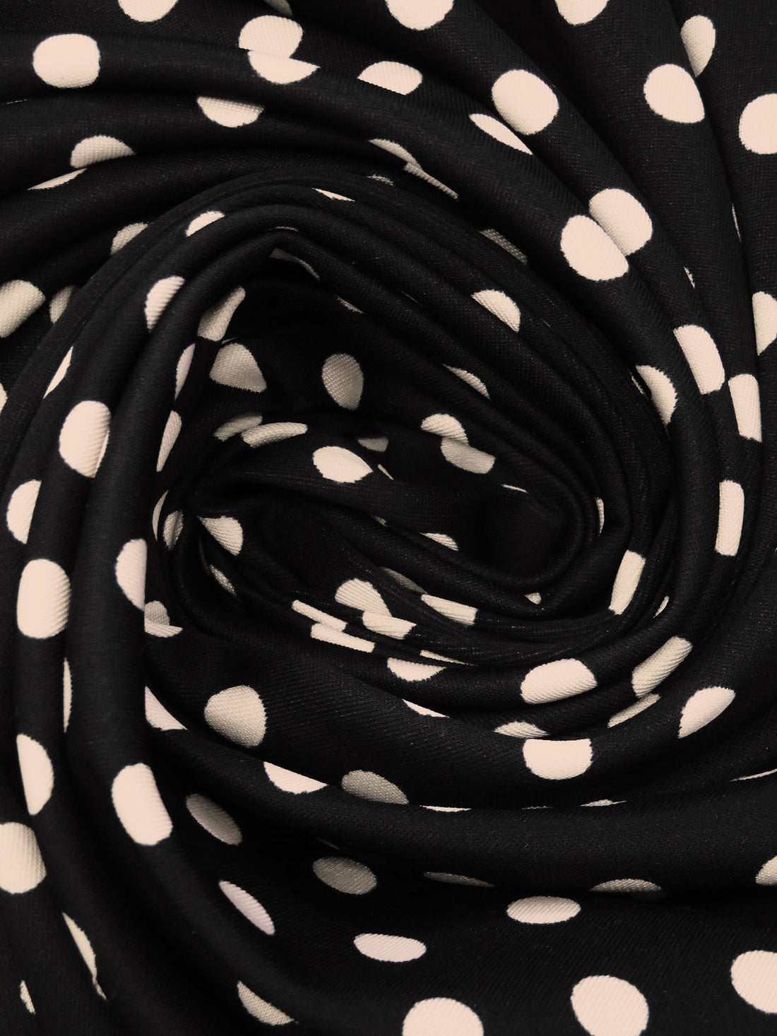 Black/Tan Polyester/Lycra Polka Dot Print Techno Knit 58W