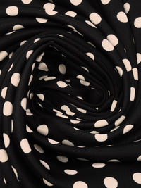 Black/Tan Polyester/Lycra Polka Dot Print Techno Knit 58W