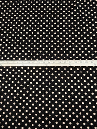 Black/Tan Polyester/Lycra Polka Dot Print Techno Knit 58W