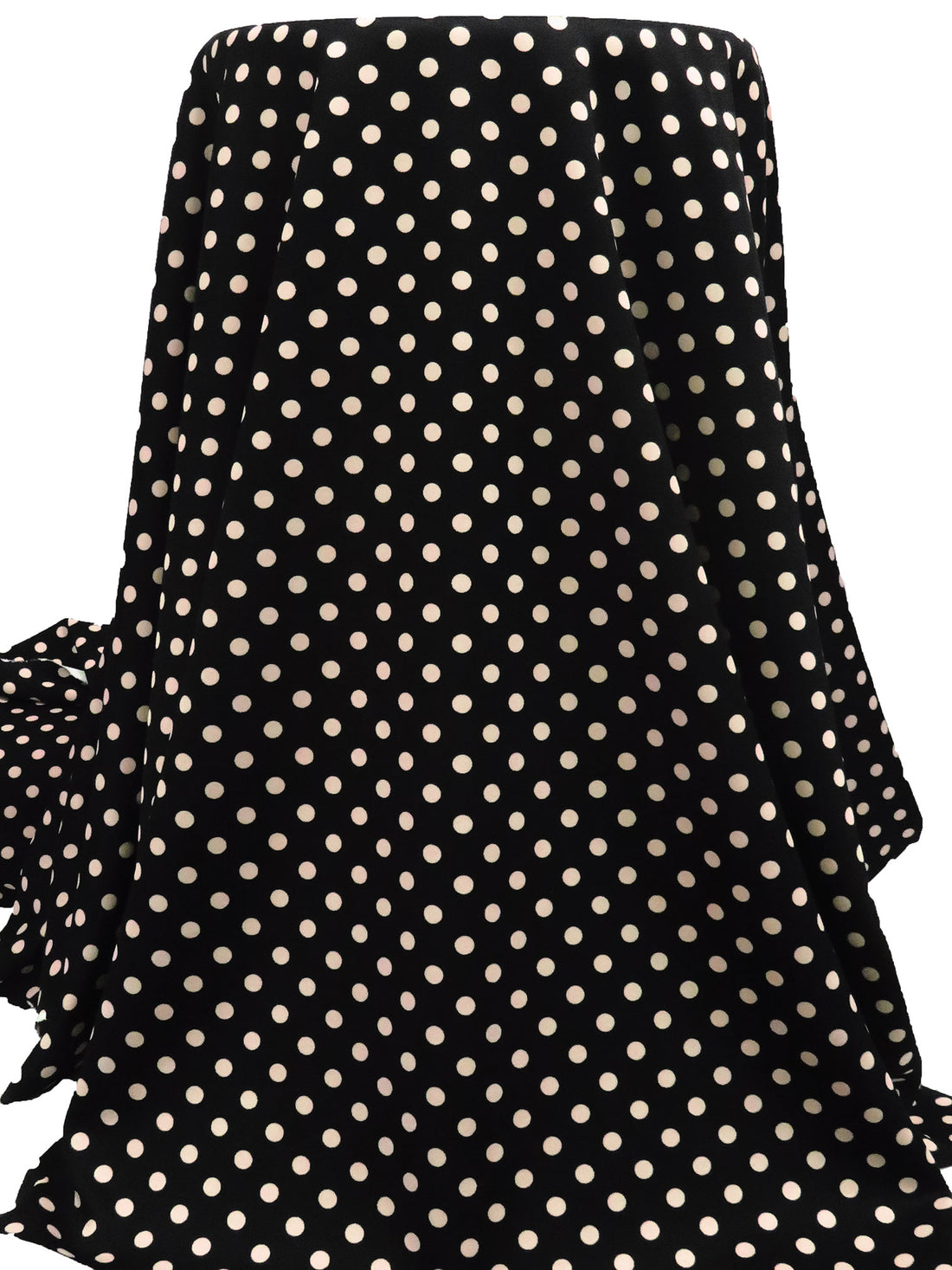 Black/Tan Polyester/Lycra Polka Dot Print Techno Knit 58W