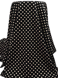 Black/Tan Polyester/Lycra Polka Dot Print Techno Knit 58W