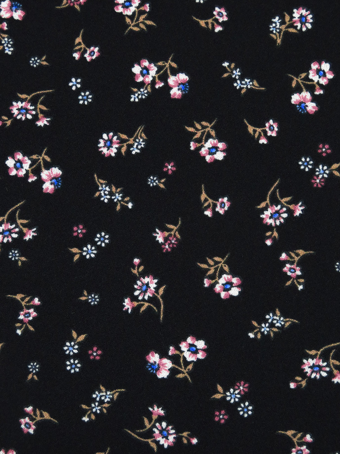 Black/Mauve Pink/Multi 100% Polyester Small Floral Print Crepe Blouse Weight Woven 58W