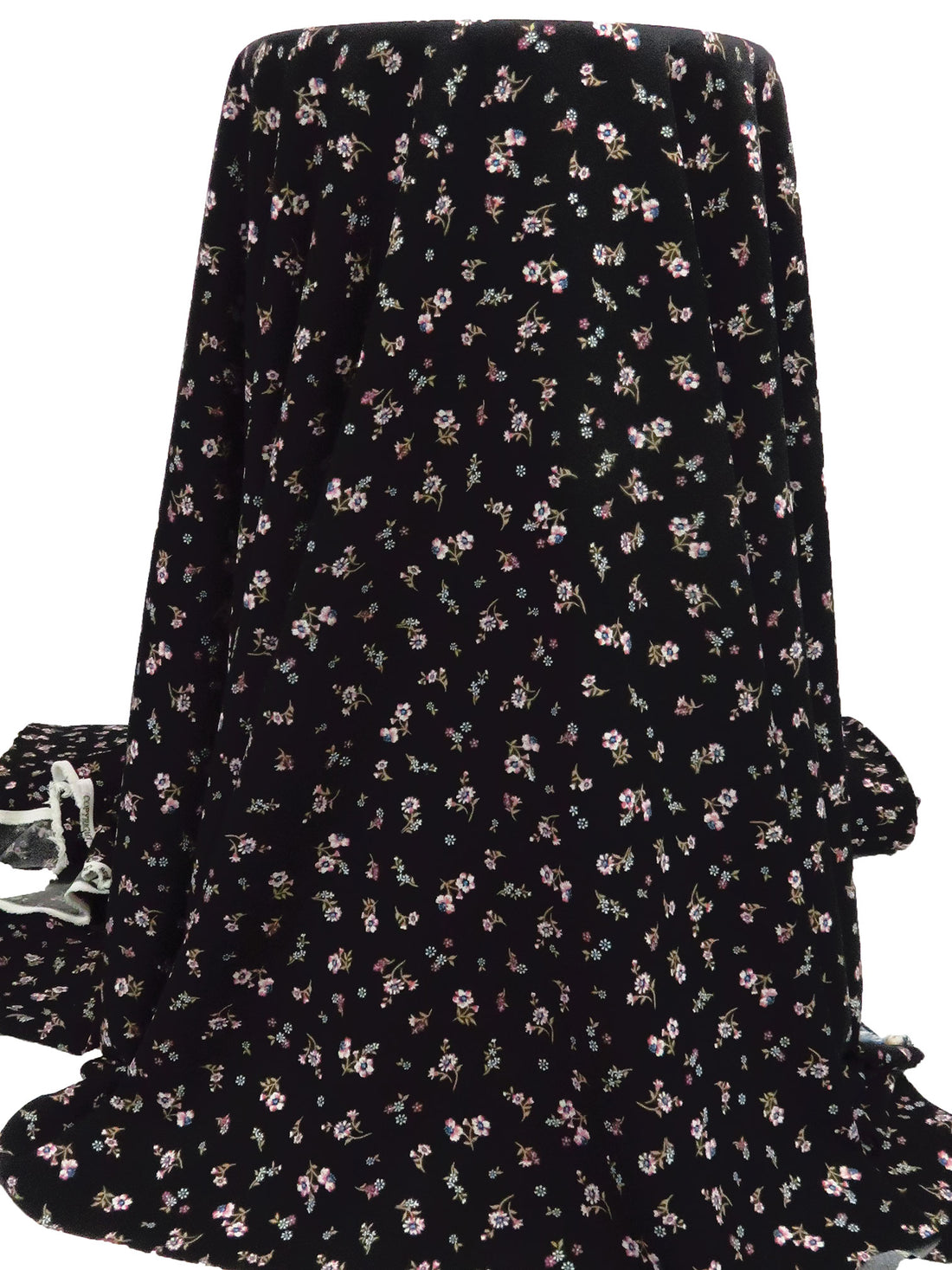 Black/Mauve Pink/Multi 100% Polyester Small Floral Print Crepe Blouse Weight Woven 58W