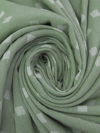 Misty Green/White 100% Rayon Scattered Boxes Print Crinkle Challis 52W