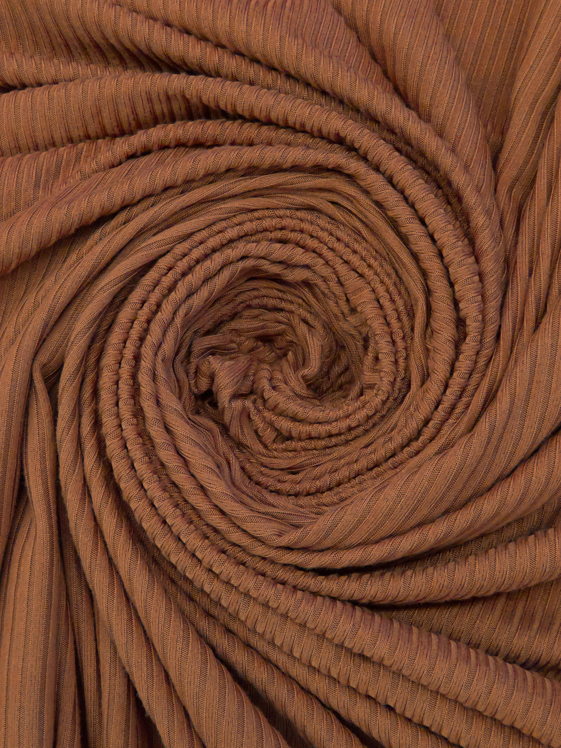 Muted Terracotta Polyester/Lycra Brushed Rib Knit 54W