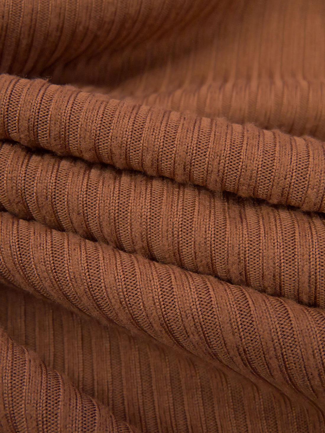 Muted Terracotta Polyester/Lycra Brushed Rib Knit 54W