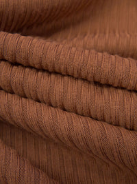 Muted Terracotta Polyester/Lycra Brushed Rib Knit 54W