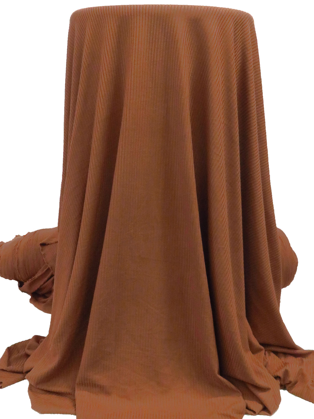 Muted Terracotta Polyester/Lycra Brushed Rib Knit 54W