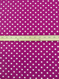 Bright Orchid/White Cotton/Lycra Polka Dot Print Jersey Knit 62W