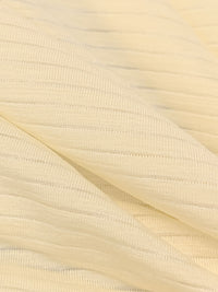 Soft Vanilla Recycled Polyester/Polyester/Elastane Horizontal Stripe Weave Base Layer Activewear Knit - Corbeaux Clothing - 58W