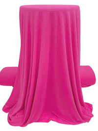 Royal Pink Recycled Polyester/Polyester/Elastane Horizontal Stripe Weave Base Layer Activewear Knit - Corbeaux Clothing - 58W
