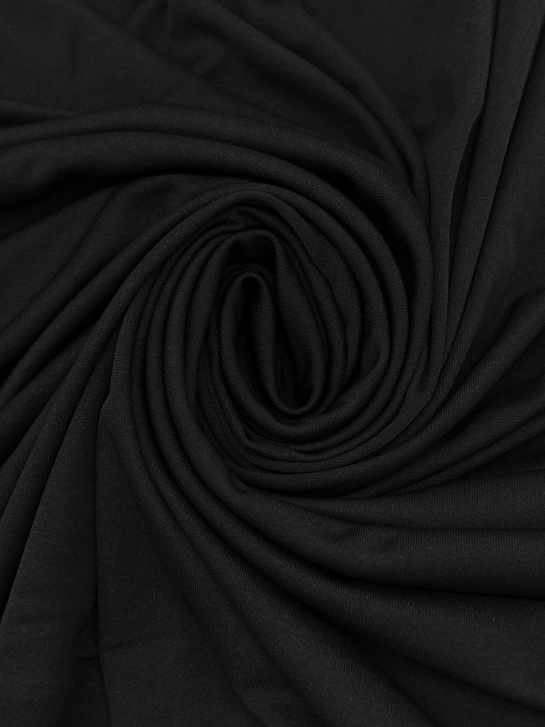 Black 100% Polyester Matte Performance Interlock Knit - Corbeaux Clothing - 56W