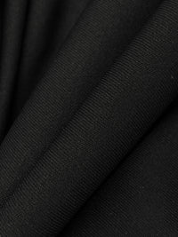 Black 100% Polyester Matte Performance Interlock Knit - Corbeaux Clothing - 56W
