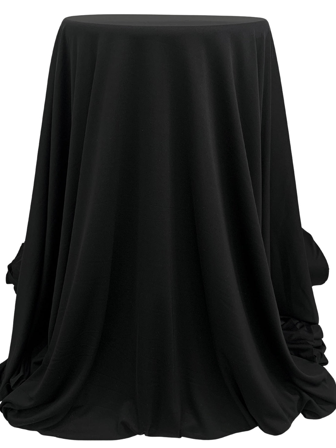 Black 100% Polyester Matte Performance Interlock Knit - Corbeaux Clothing - 56W