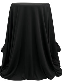 Black 100% Polyester Matte Performance Interlock Knit - Corbeaux Clothing - 56W