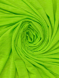 Vivid Lime Recycled Polyester/Polyester/Elastane Horizontal Stripe Weave Base Layer Activewear Knit - Corbeaux Clothing - 56W