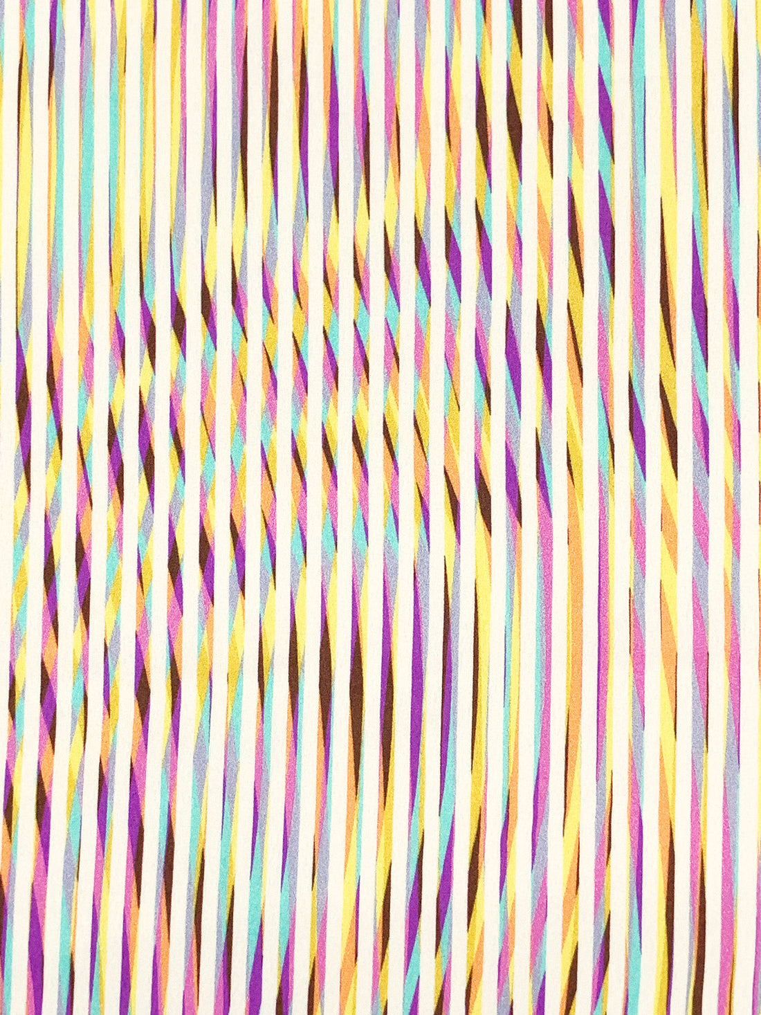 Fuchsia Pink/Off-White/Canary/Multi 100% Polyester Warped Vertical Stripe Print Charmeuse 56W