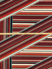 Muted Garnet/Medium Vermilion/Black/Multi 100% Polyester Large Overlapping Stripe Print Crepe Double Knit 56W